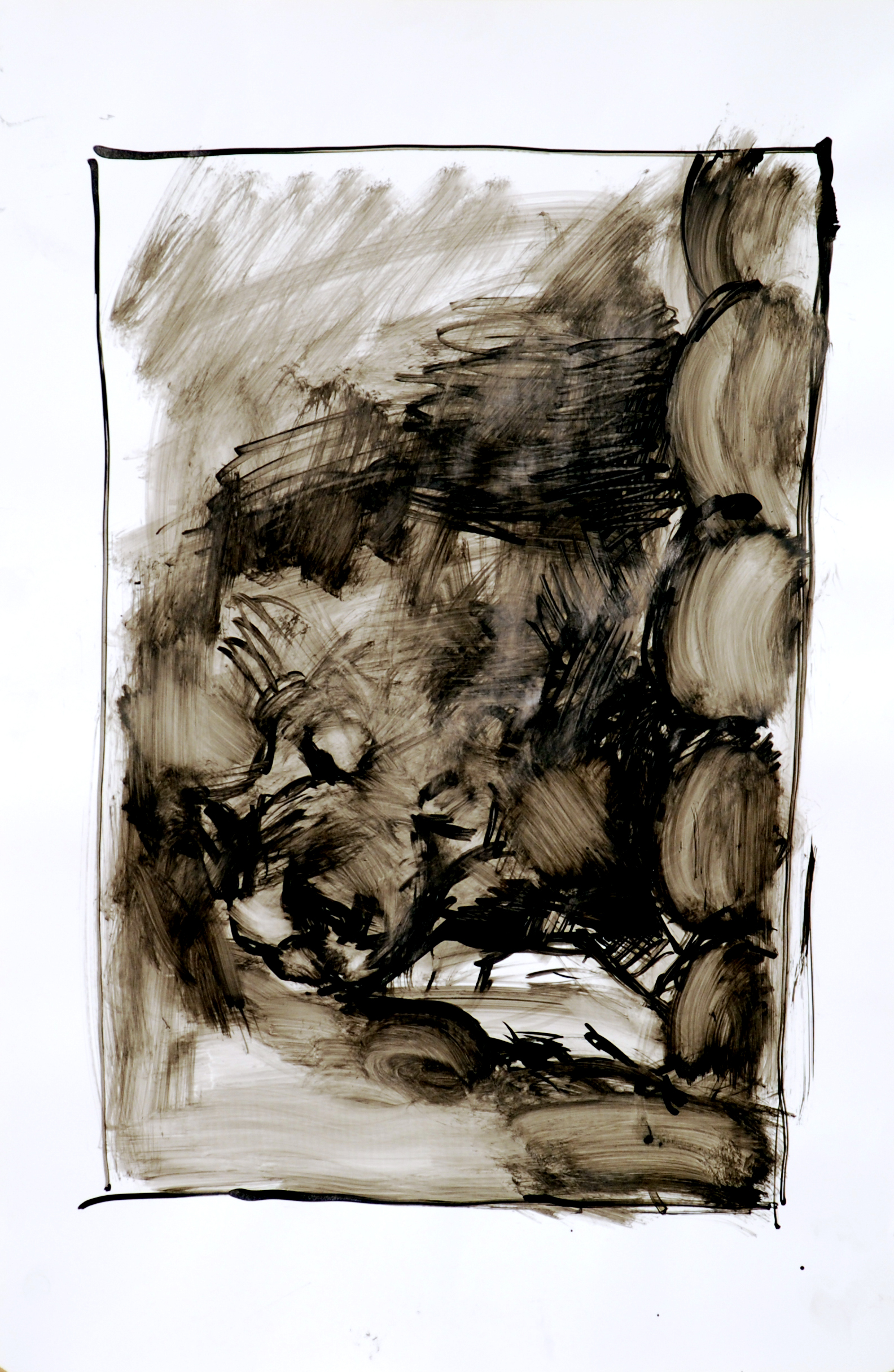 «Лавр в будке», 2011 год, бумага/тушь, 54x35.
