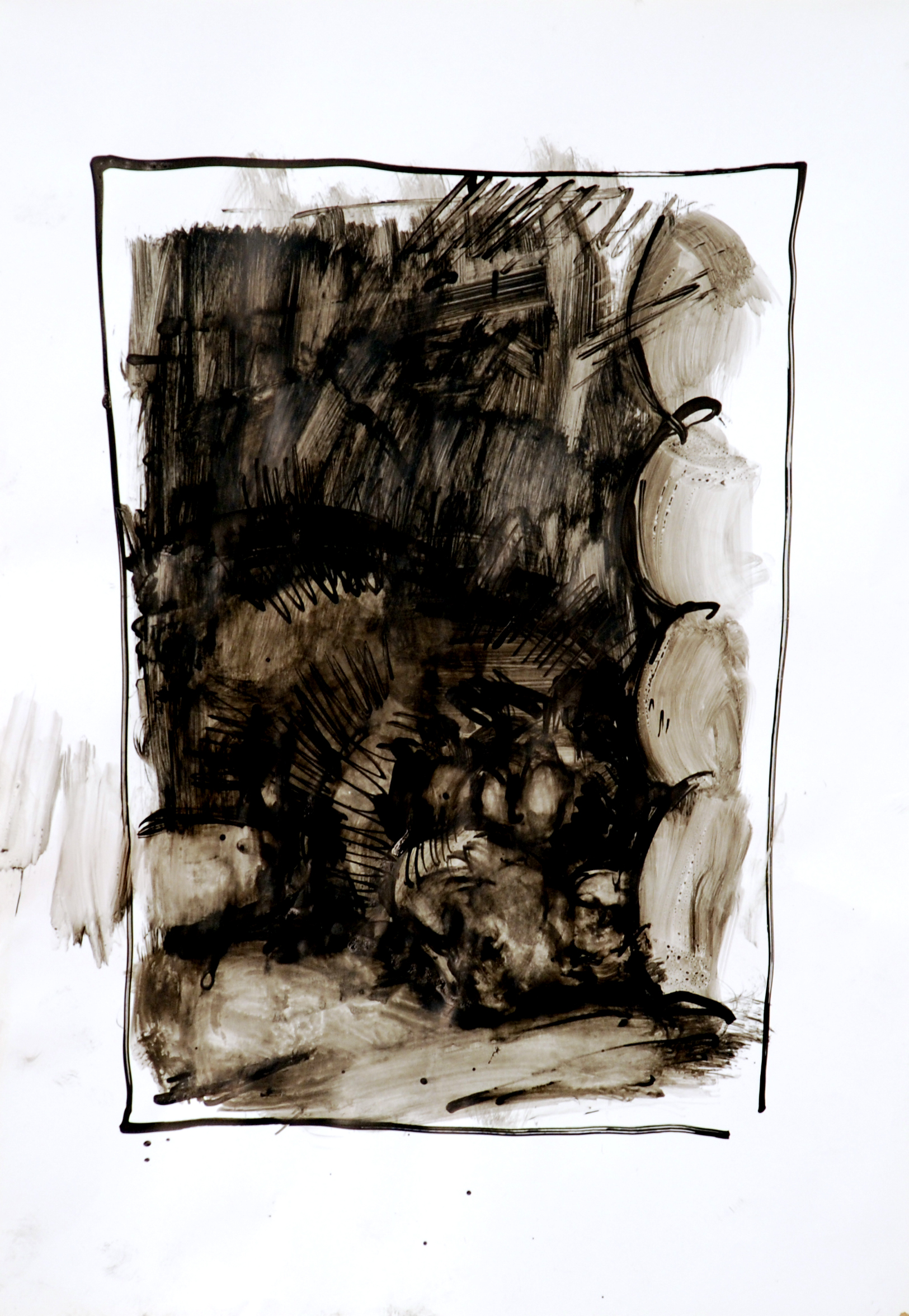 «Лавр в будке», 2011 год, бумага/тушь, 54x35.