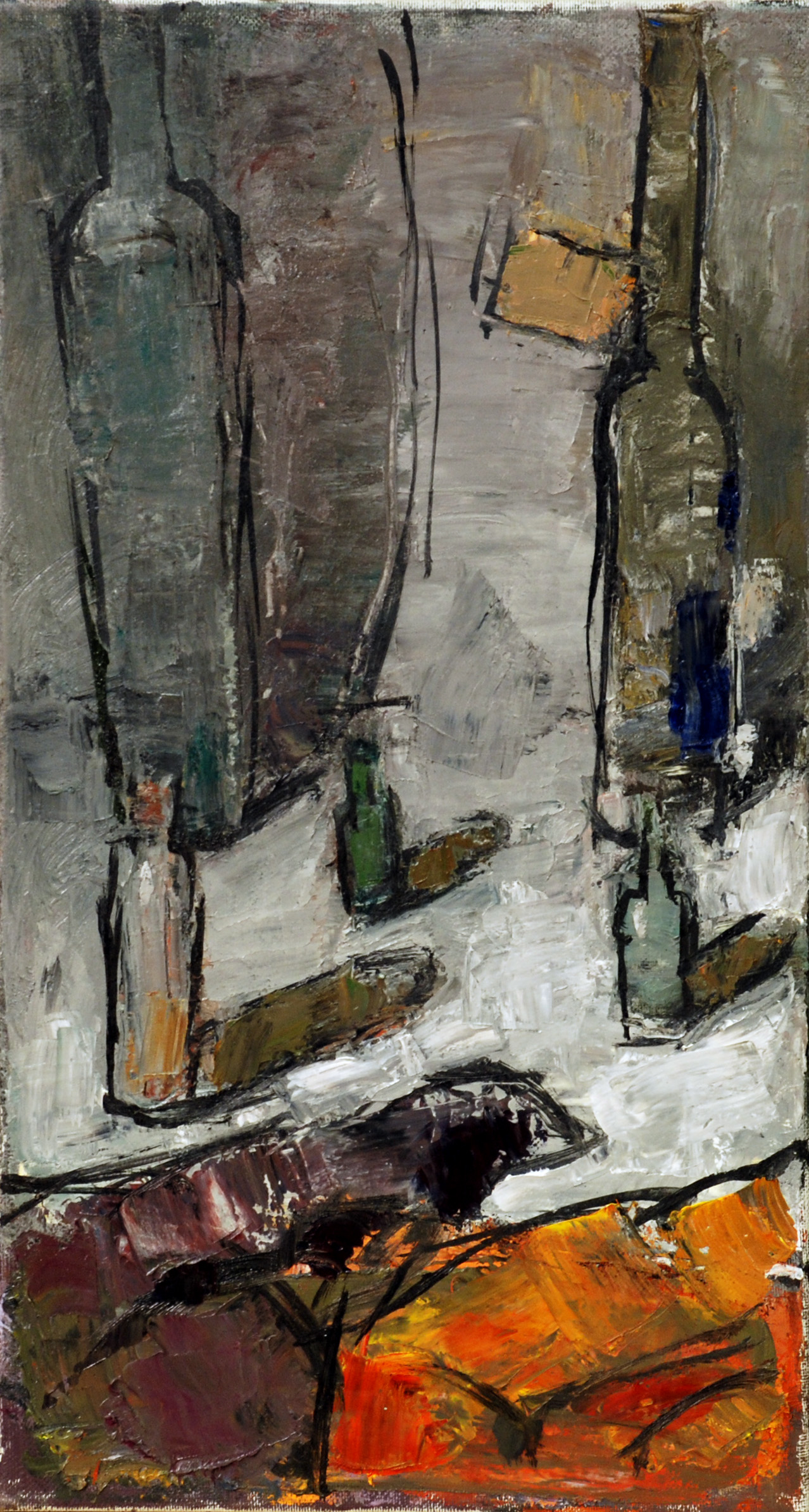 «Бутылки», 2011 год, холст/масло, 70х40.