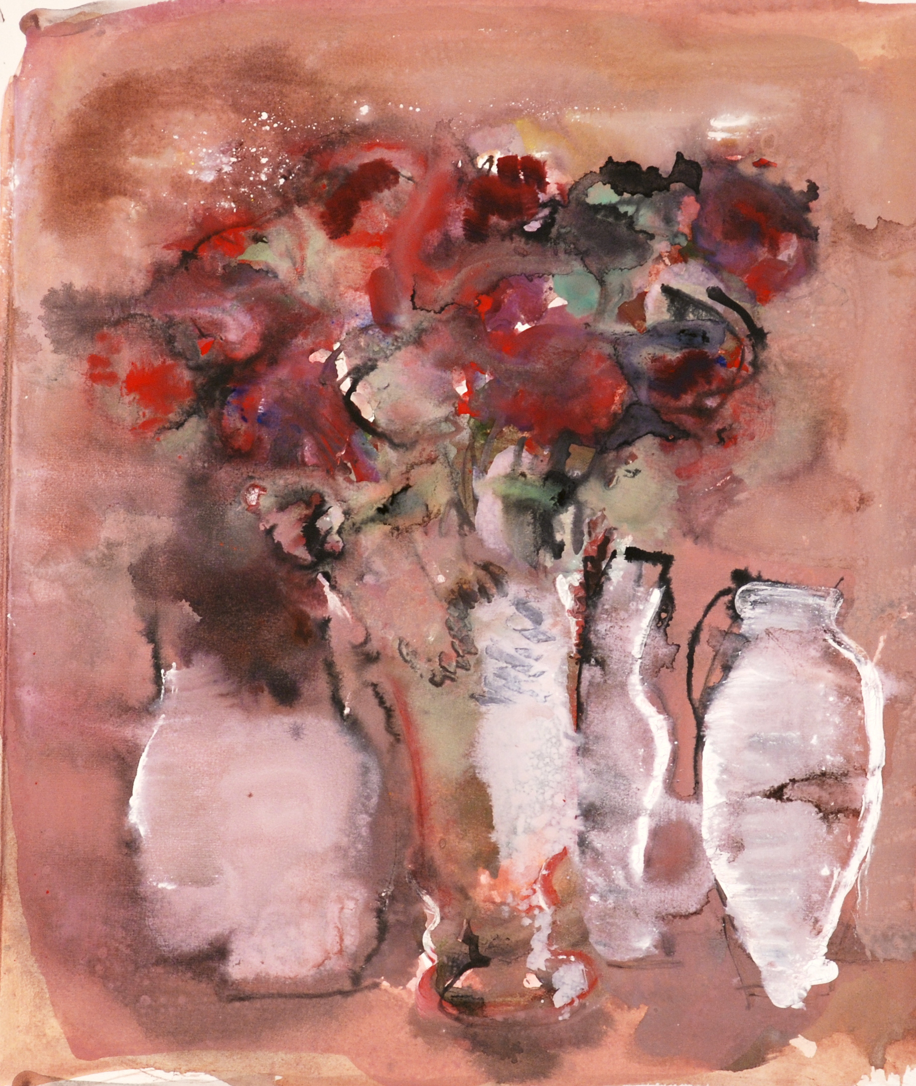 «Цветы», 2006 год, бумага/смешанная техника, 57х49.