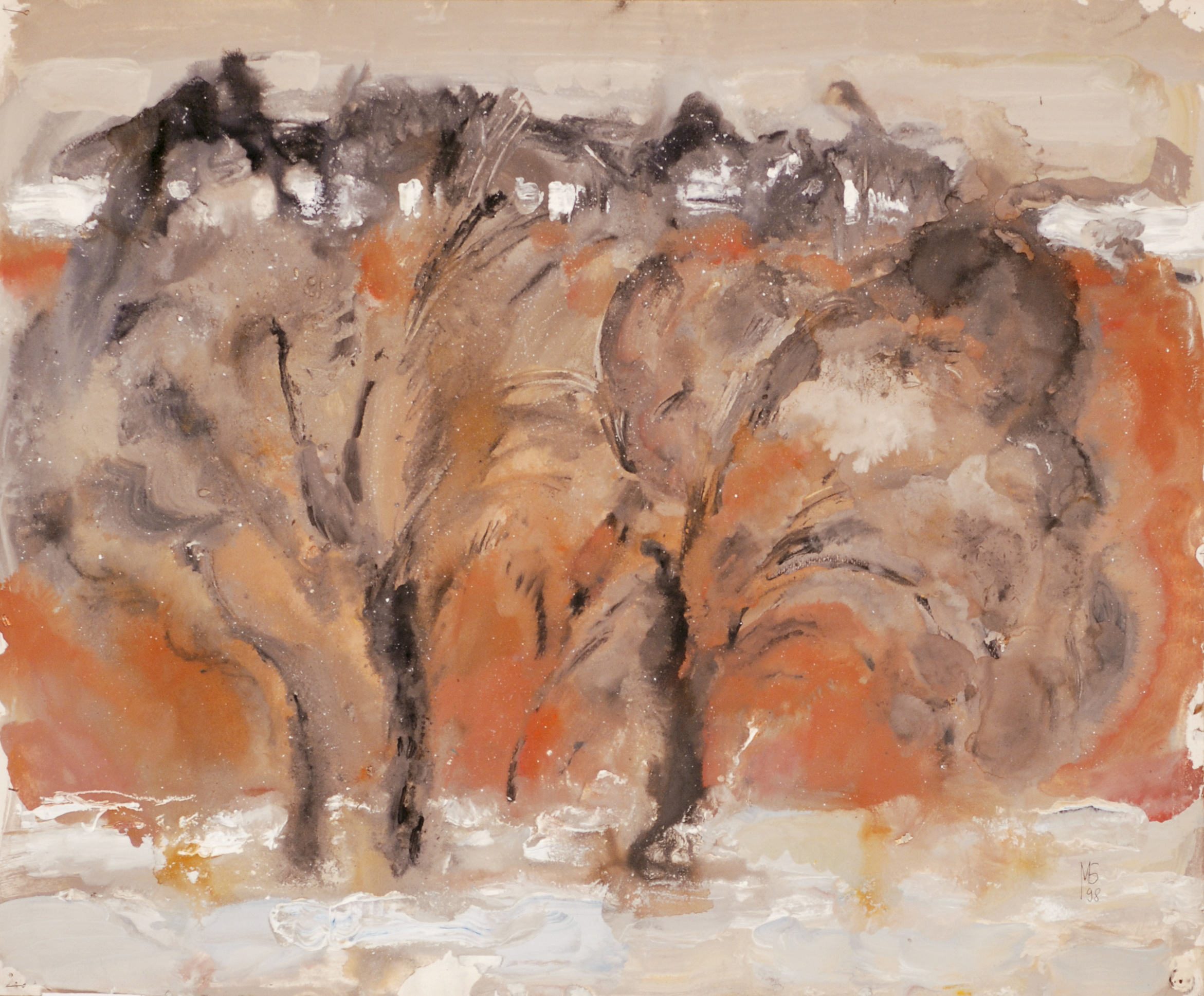 «Деревья», 1998 год, бумага/смешанная техника, 53х70.