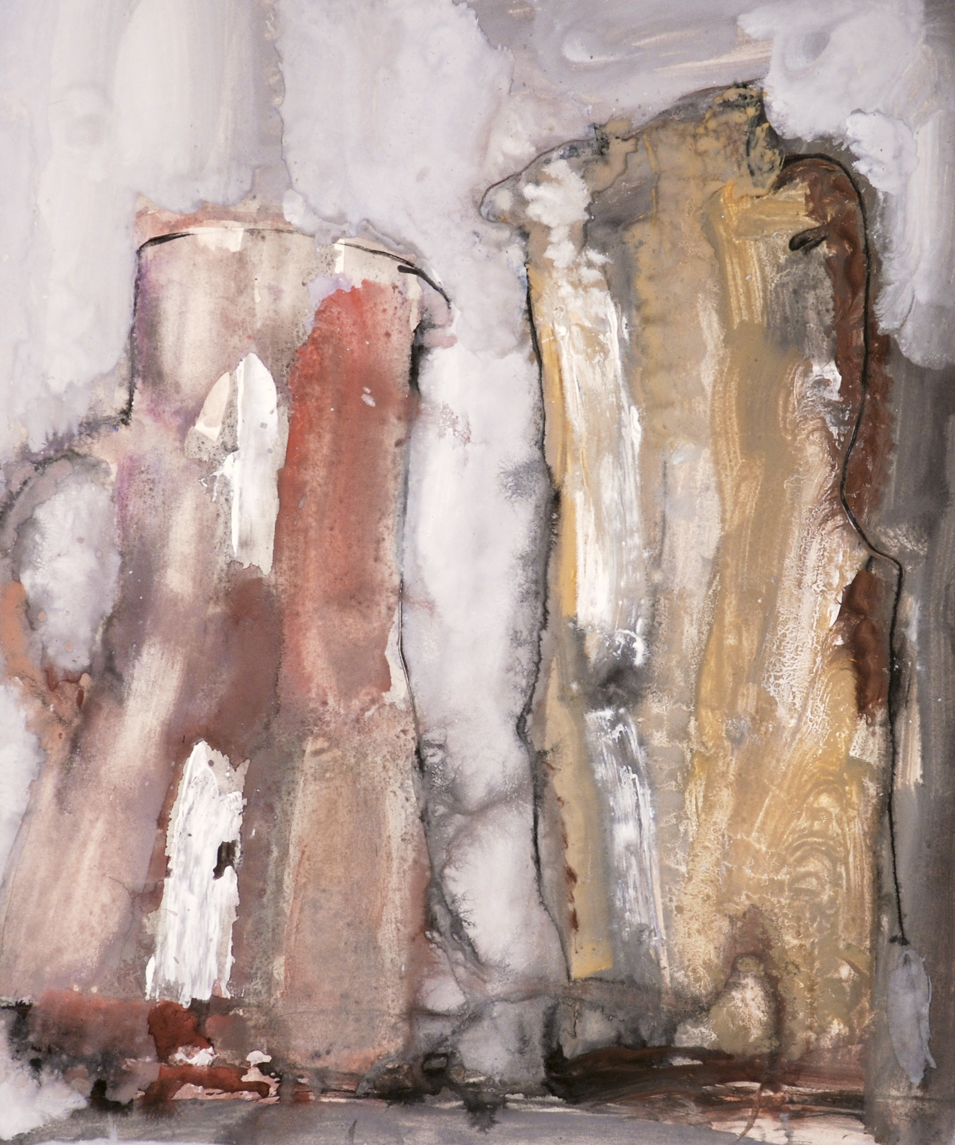 «Два кувшина», 2001 год, бумага/смешанная техника, 57,5х48.