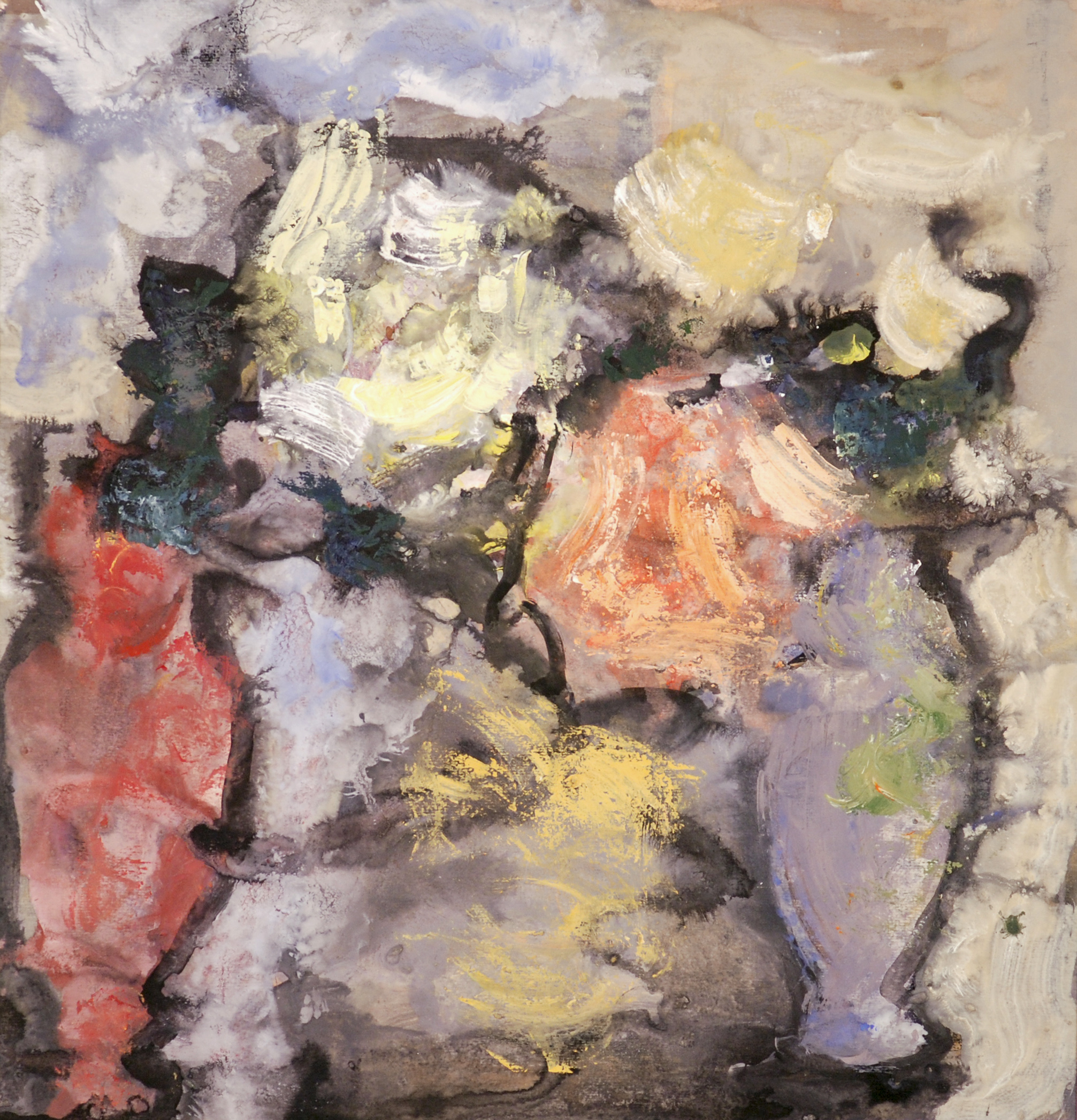 «Две розы», 2005 год, бумага/смешанная техника, 51х49.