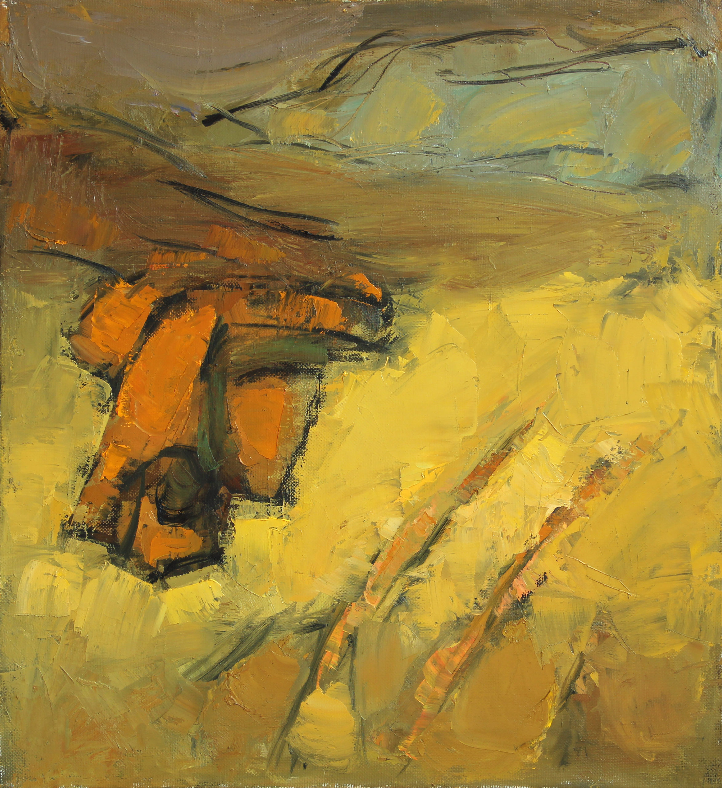 «Желтые драпировки на солнце», 2009 год, холст/масло, 65х60.