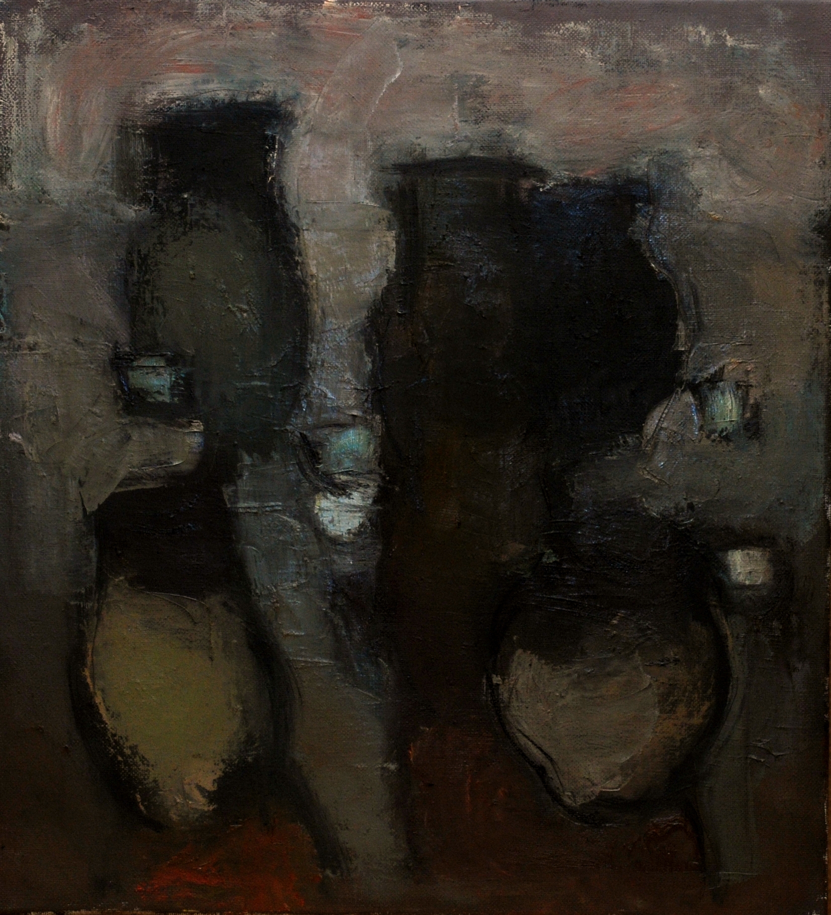«Крынки и отражения», 2012 год, холст/масло, 60х55.