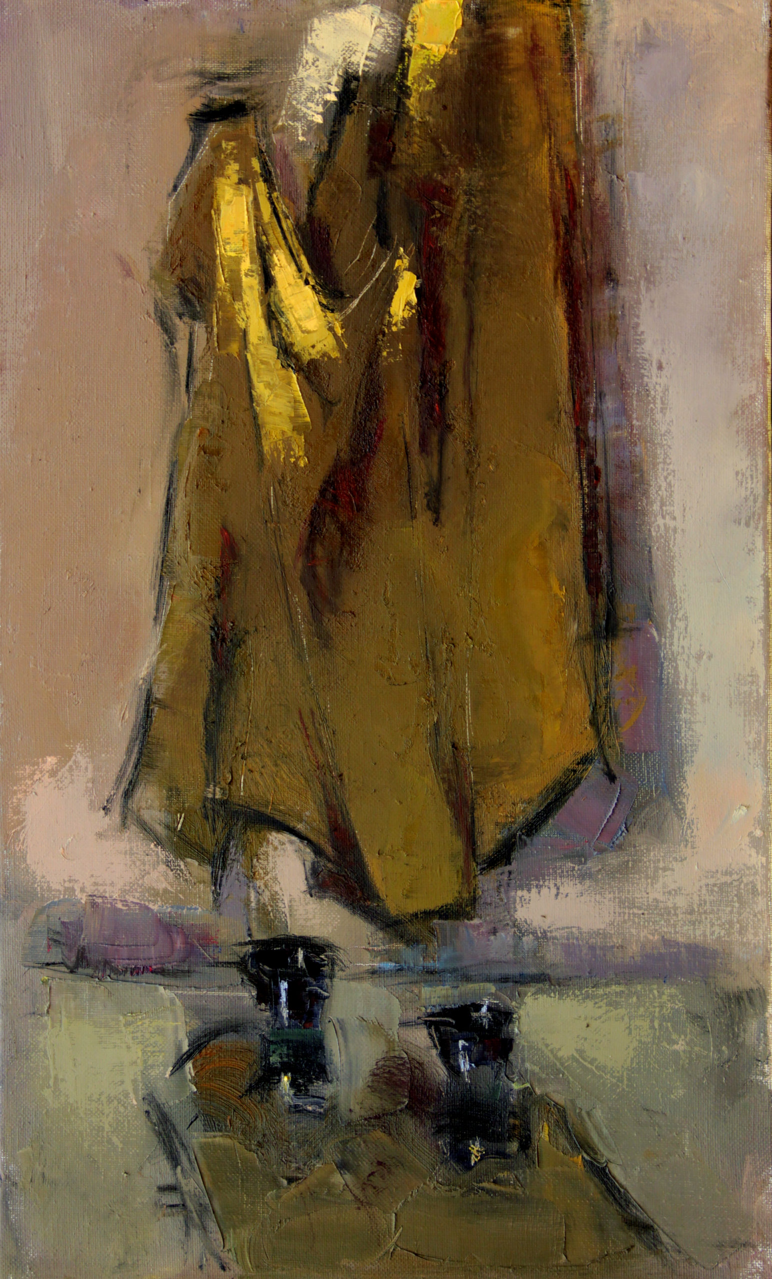 «Натюрморт с драпировкой и чашками», 2011 год, холст/масло, 75х45.