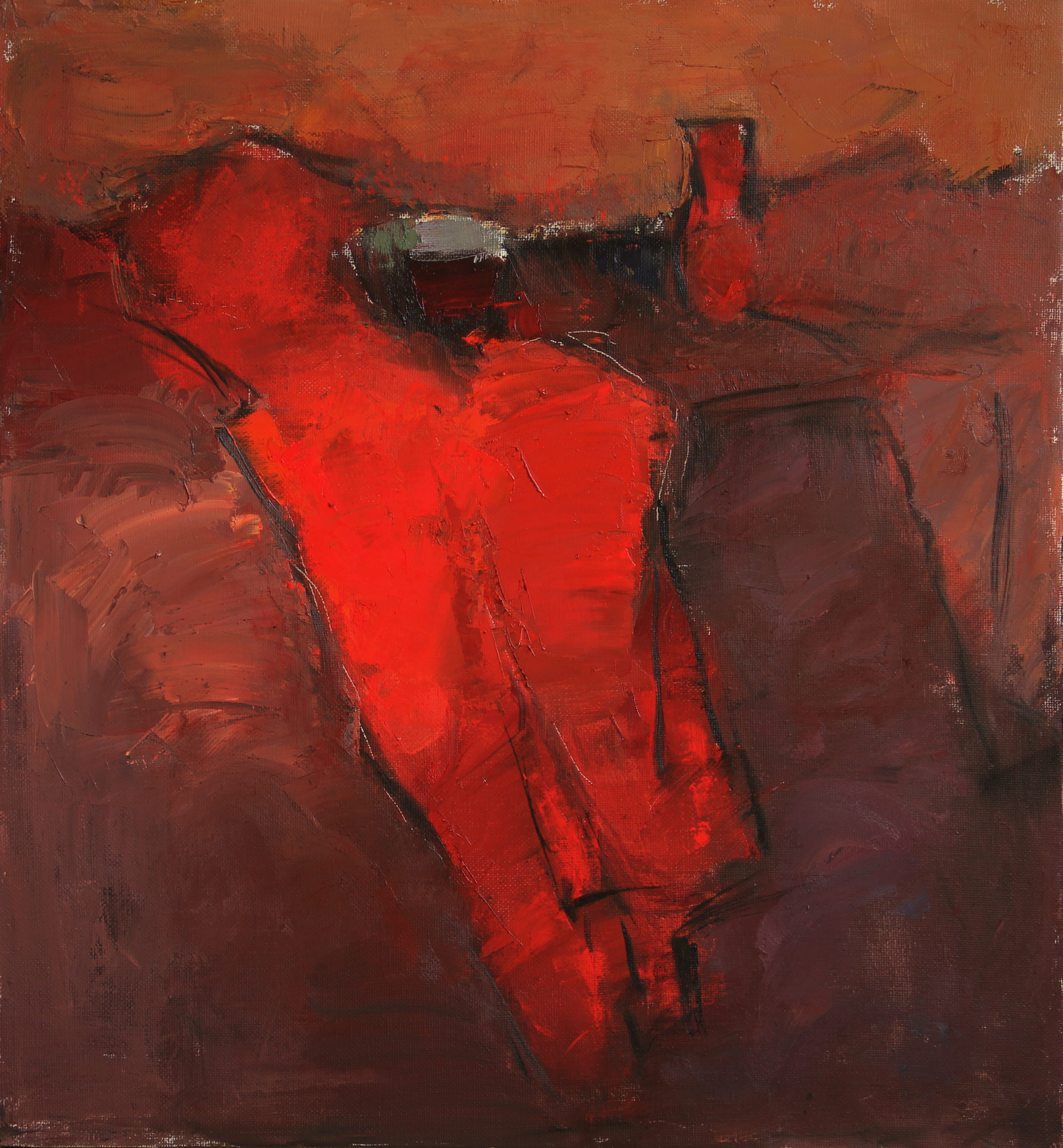 «Натюрморт с красной драпировкой», 2013 год, холст/масло, 65х60.