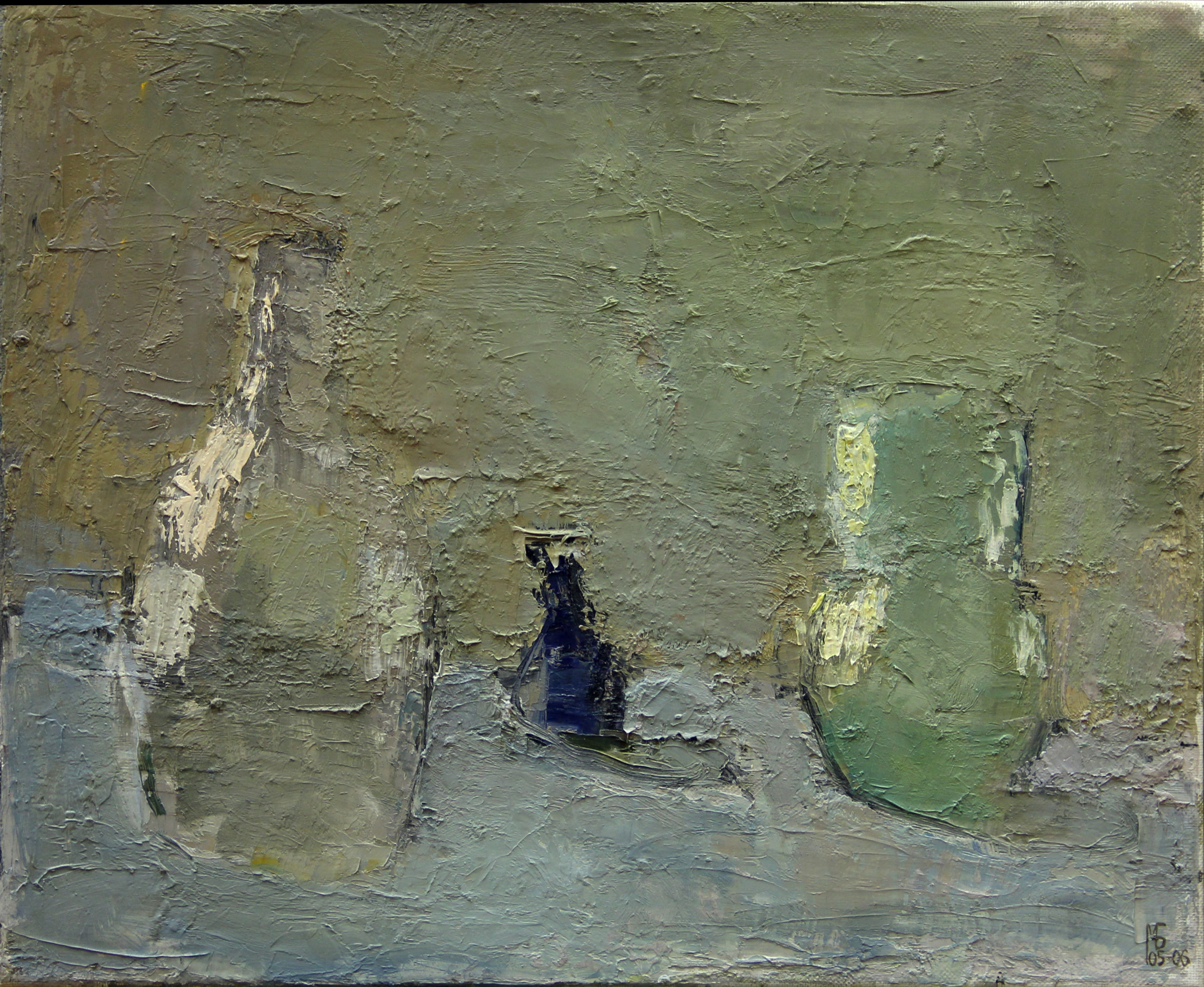 «Натюрморт с солнцем и стеклянными предметами», 2006 год, холст/масло, 50х60.