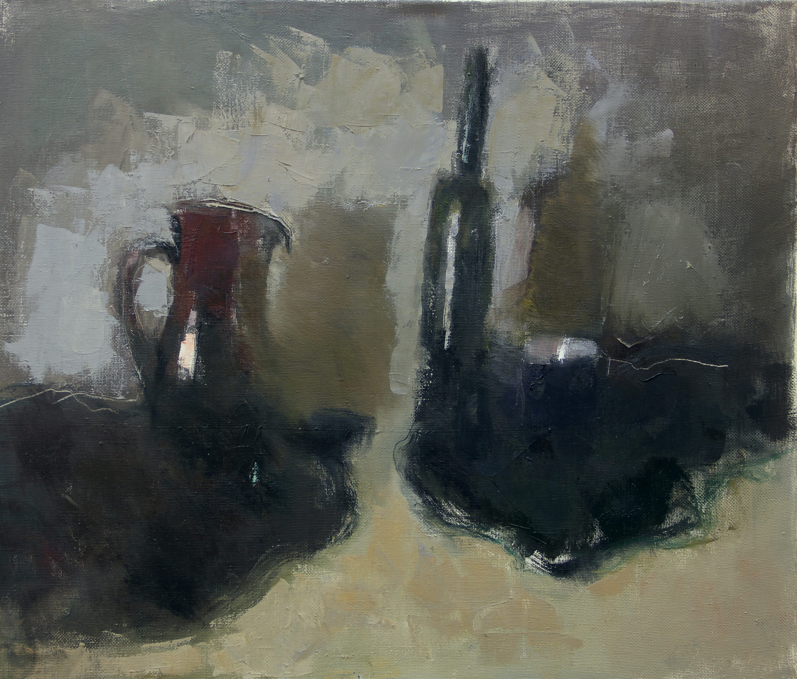 «Натюрморт с темными предметами», 2014 год, холст/масло, 60х70.