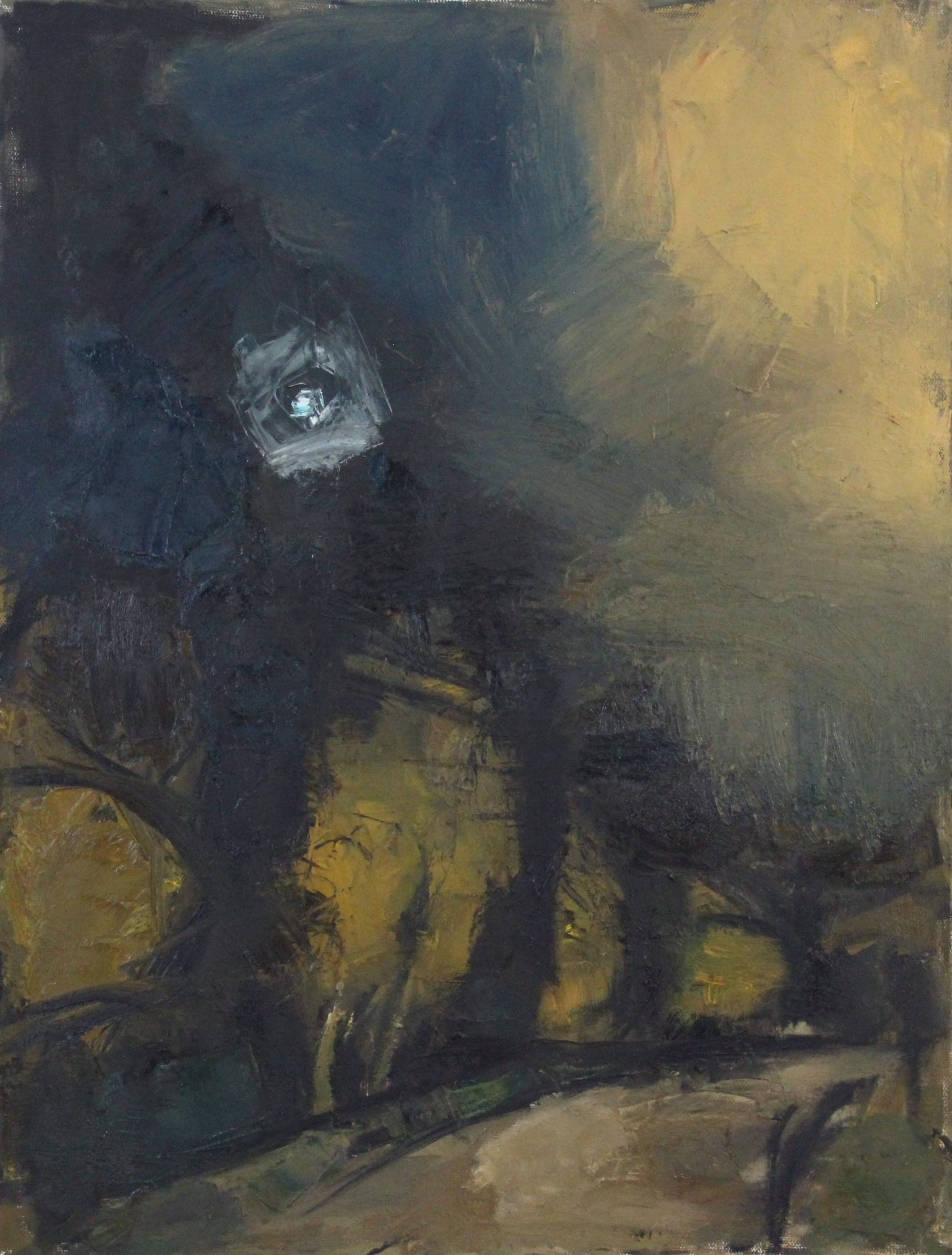 «Ночной осенний пейзаж с луной», 2010 год, холст/масло, 80х60.