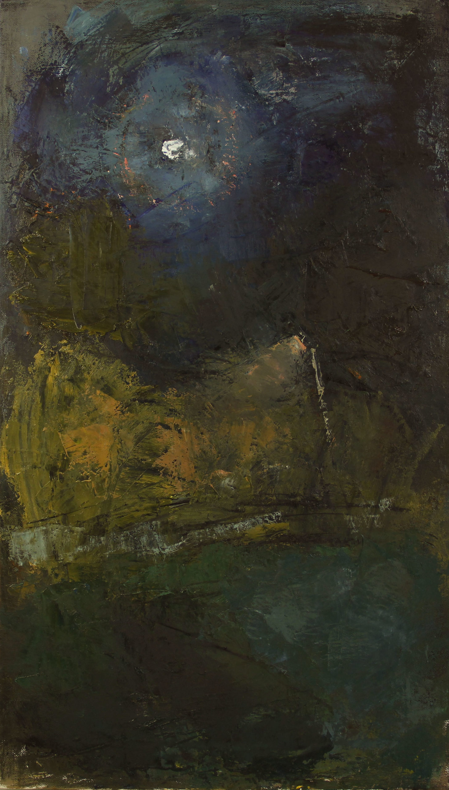 «Ночной пейзаж с луной», 2014 год, холст/масло, 80х50, частная коллекция.