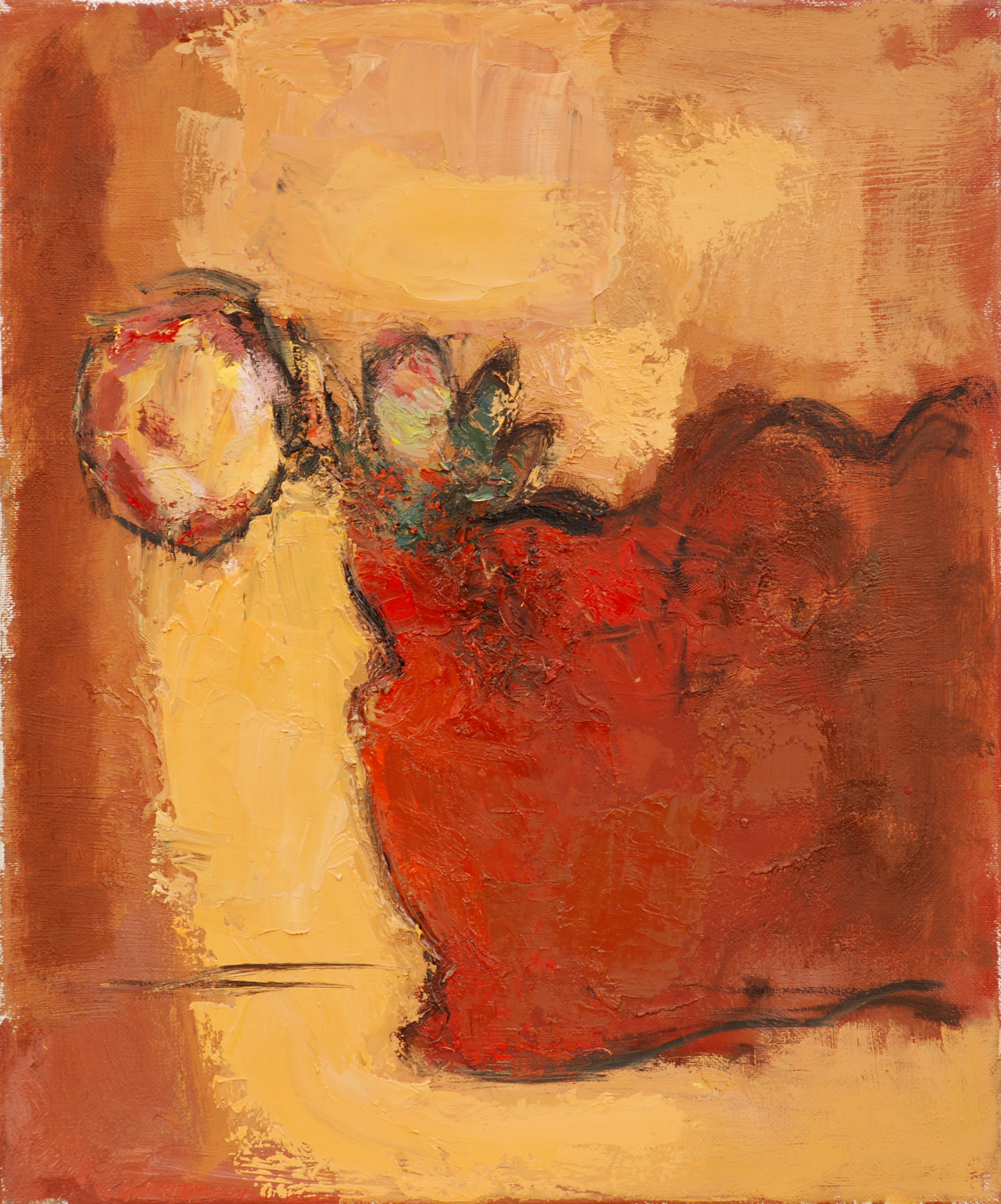 «Роза и красная ваза на солнце», 2007 год, холст/масло, 60х50.