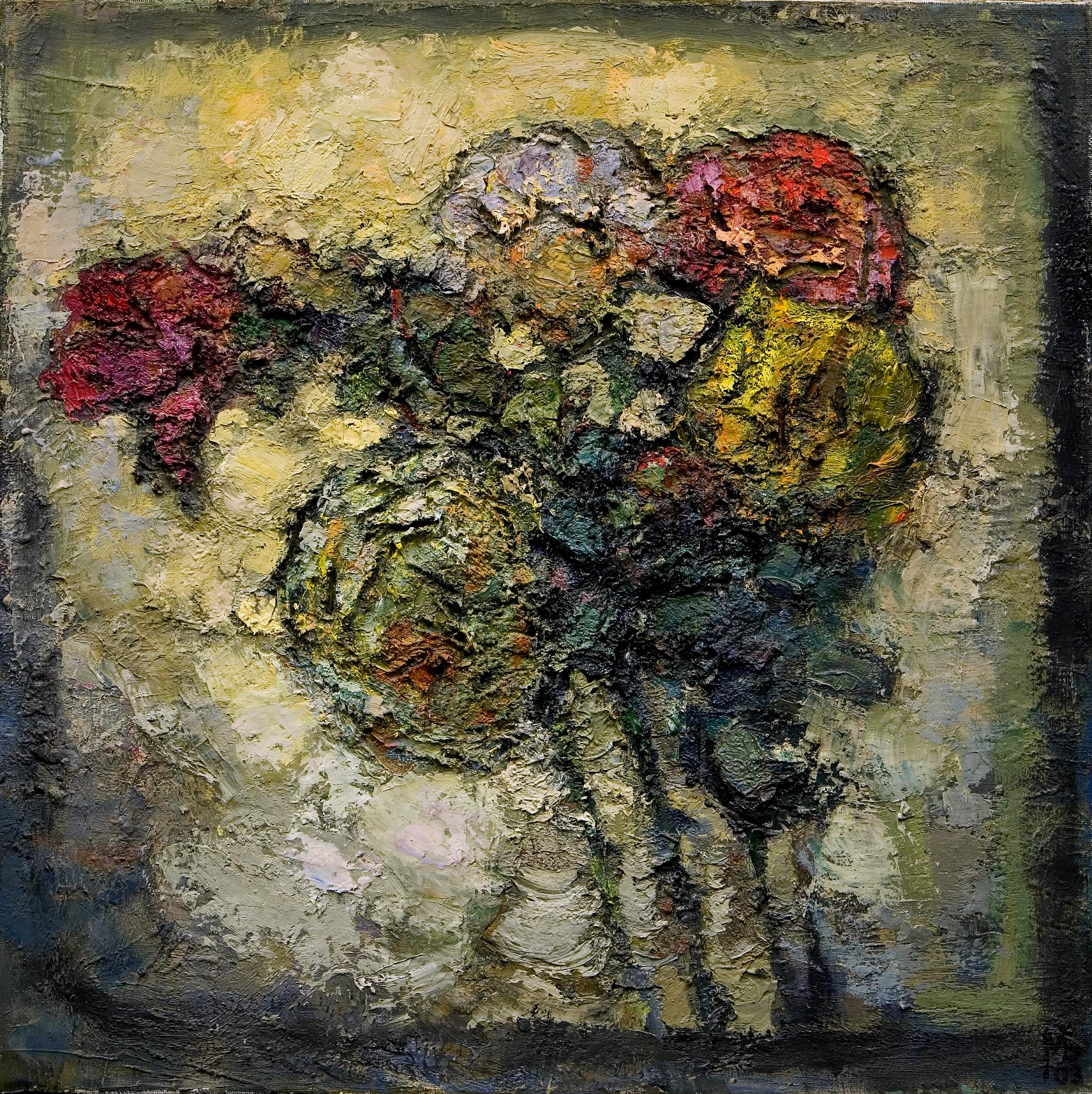 «Розы», 2003 год, холст/масло, 70х70, частная коллекция.