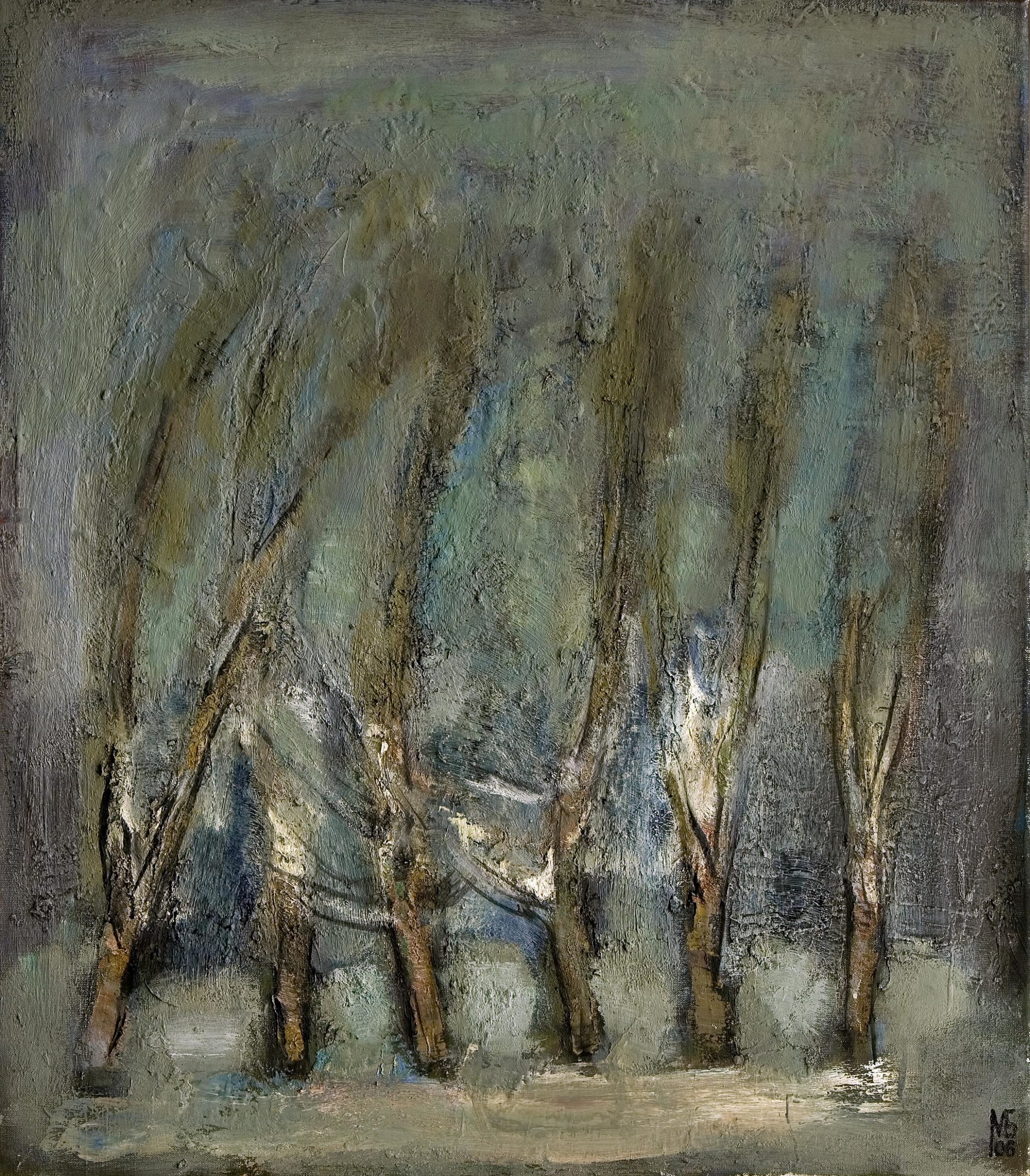 «Тополя. Сумерки. Зима», 2006 год, холст/масло, 70х60, частная коллекция.