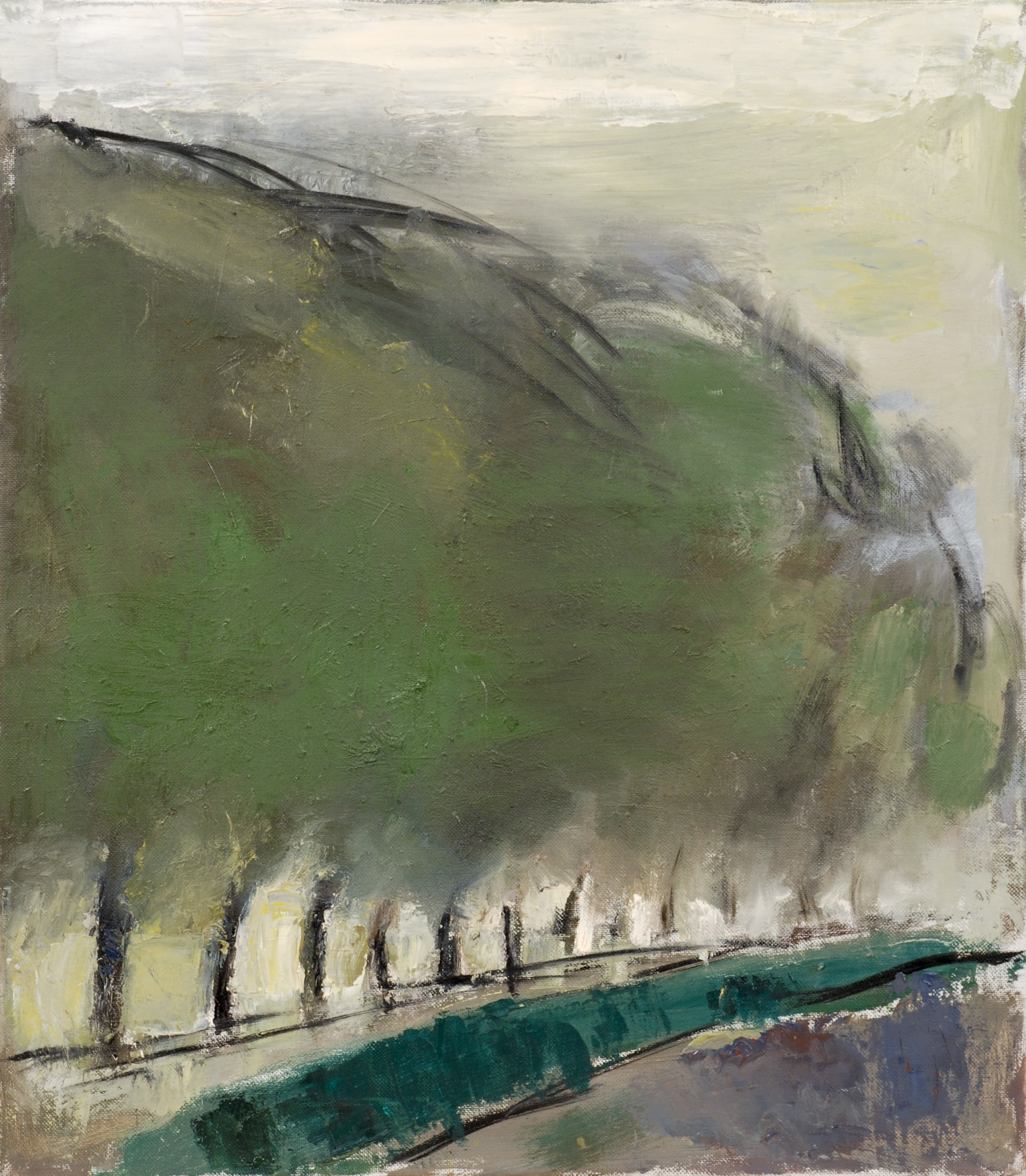 «Тополя. Туман», 2004 год, холст/масло, 80х70.