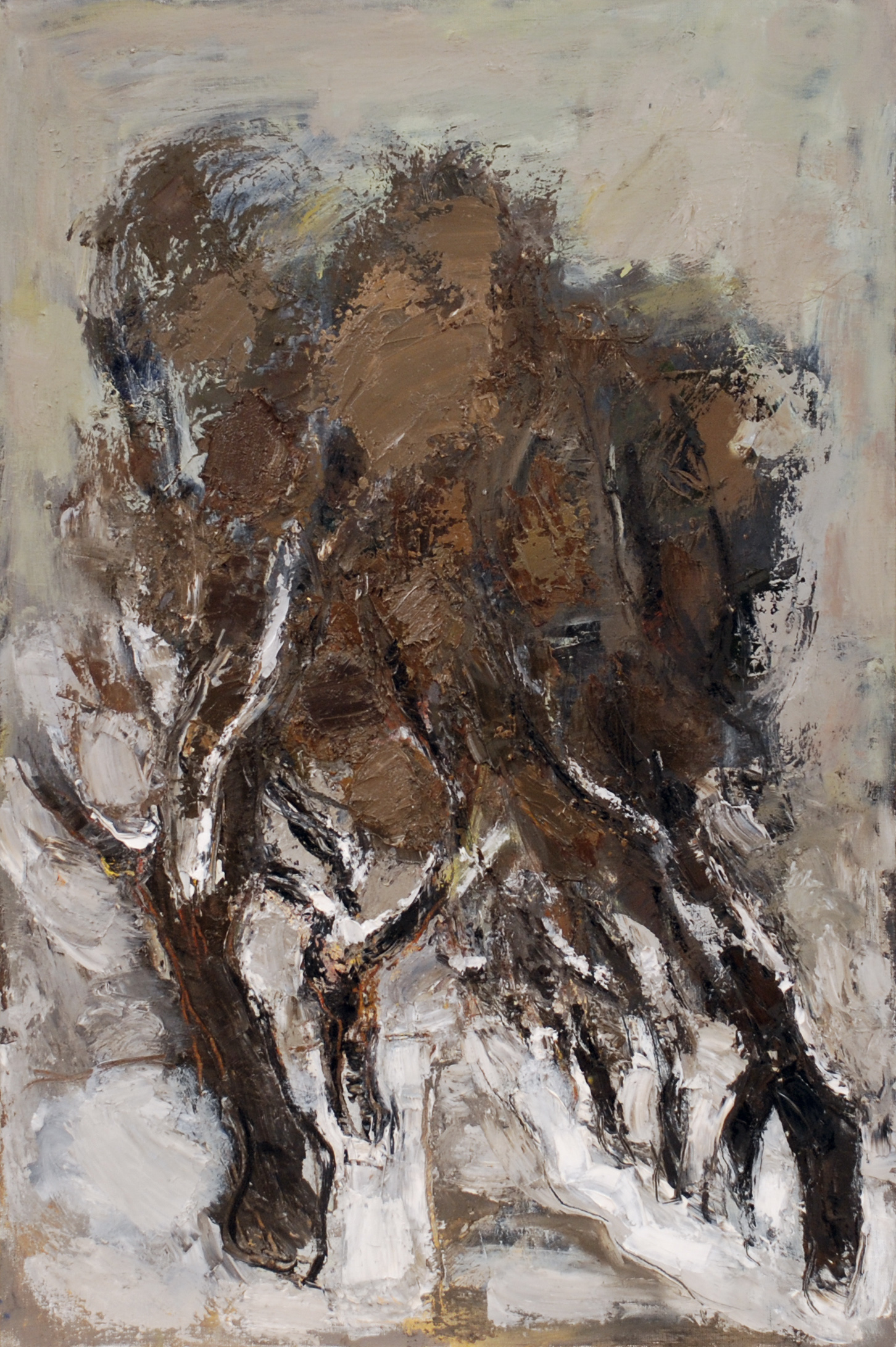«Заснеженная аллея», 2009 год, холст/масло, 90х60.