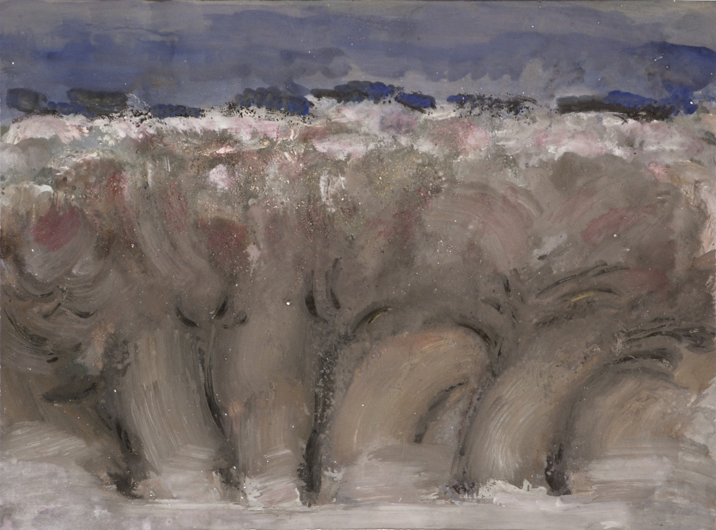 «Зимний пейзаж», 2001 год, бумага/смешанная техника, 68х51,5.